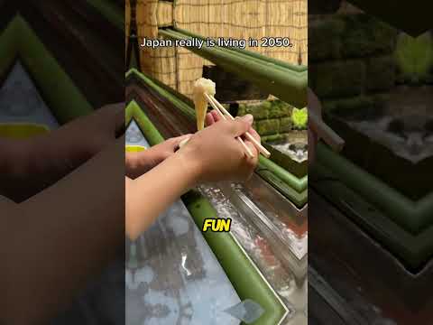 THIS NOODLE SLIDES DOWN A WATER FLUME?! 🍜💦 | #JapaneseFood #food #shorts