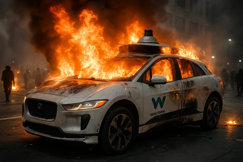 Waymo Autonomous Cars Torched in Los Angeles Chaos: What Really Happened During Anti-ICE Riots?